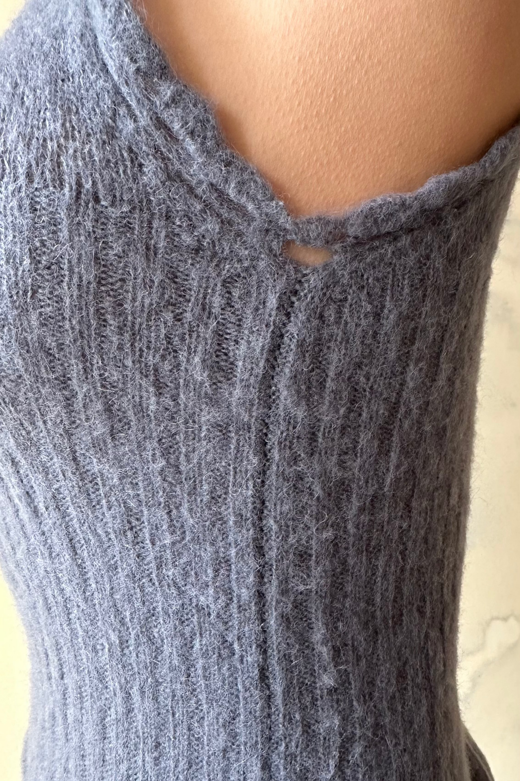 Sample Little Lass Knit Mini Dress in Grey