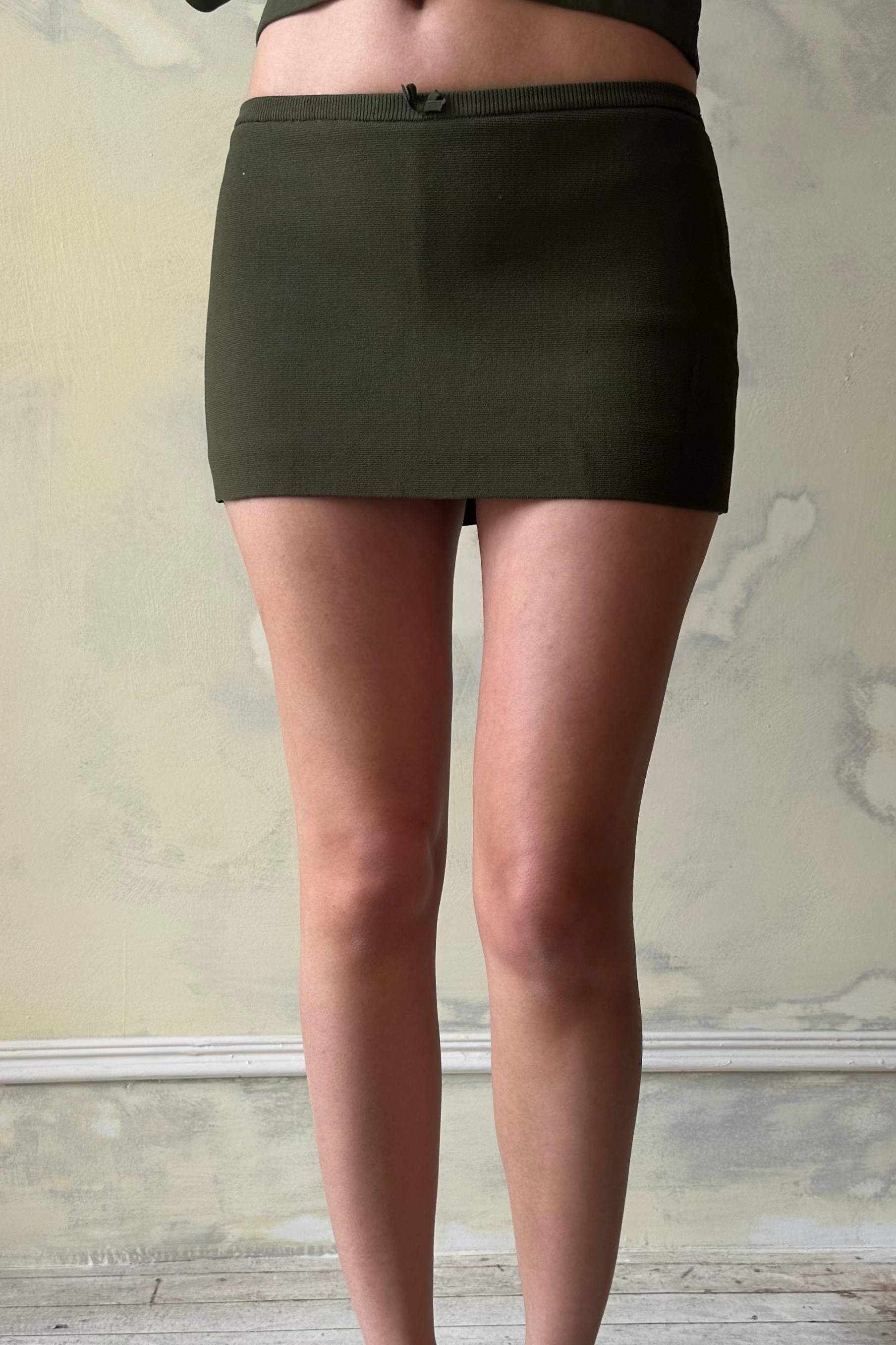 Sample The Knit Mini Skort in Olive