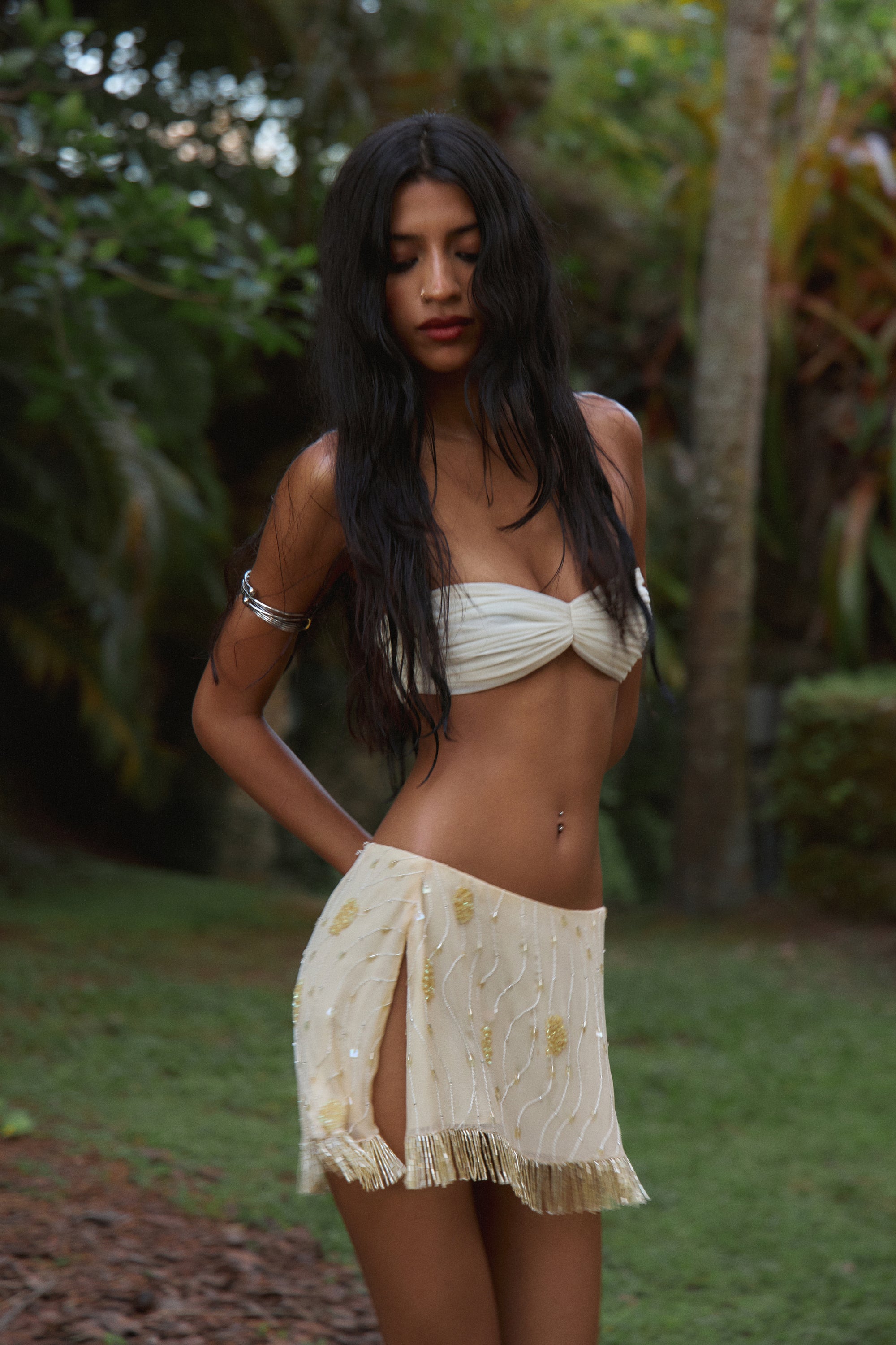 Bead Fringe Skirt Design ASOS DESIGN Women's Embellished Sequins