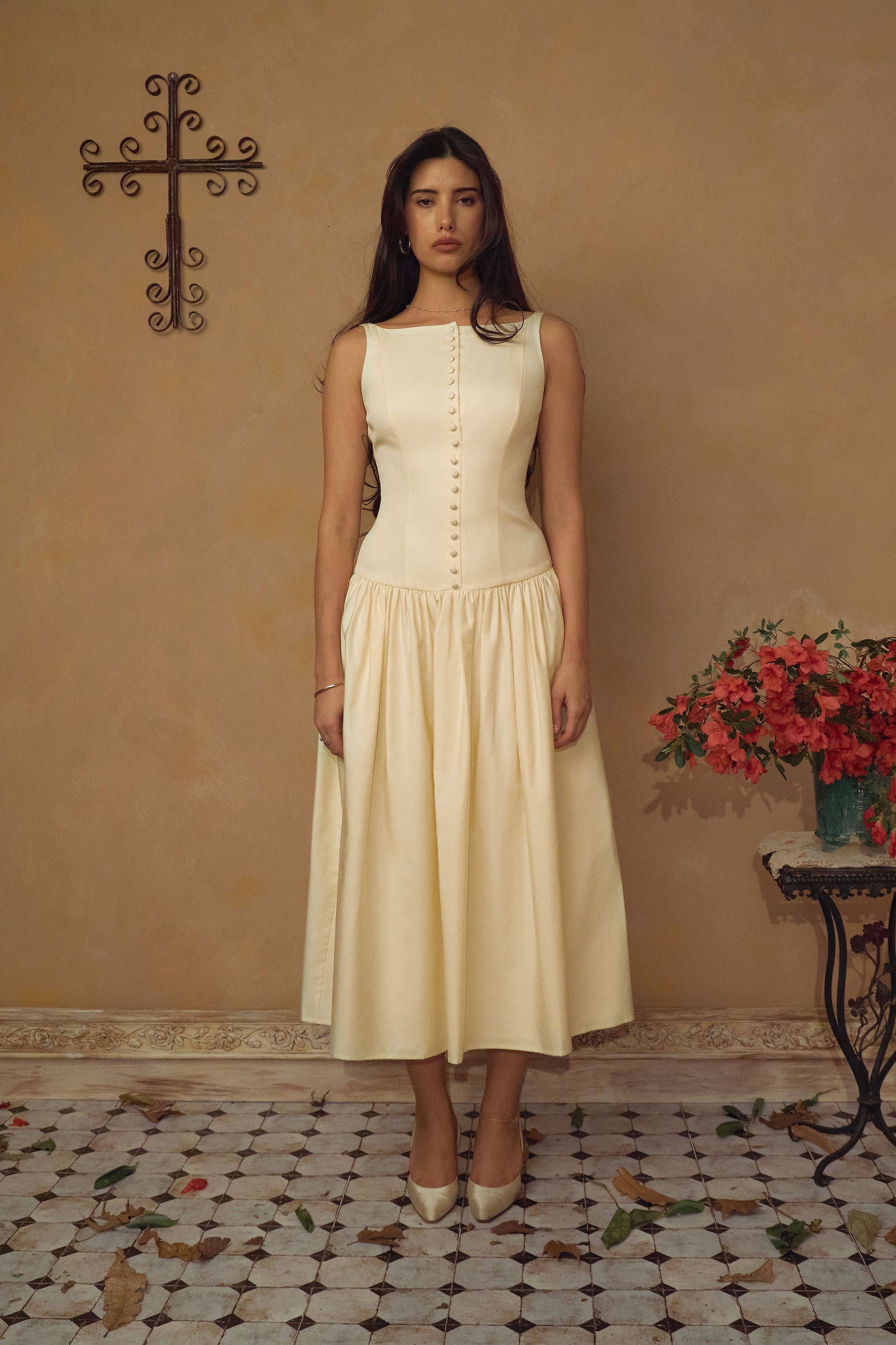 Kissing Booth Dress in Butter