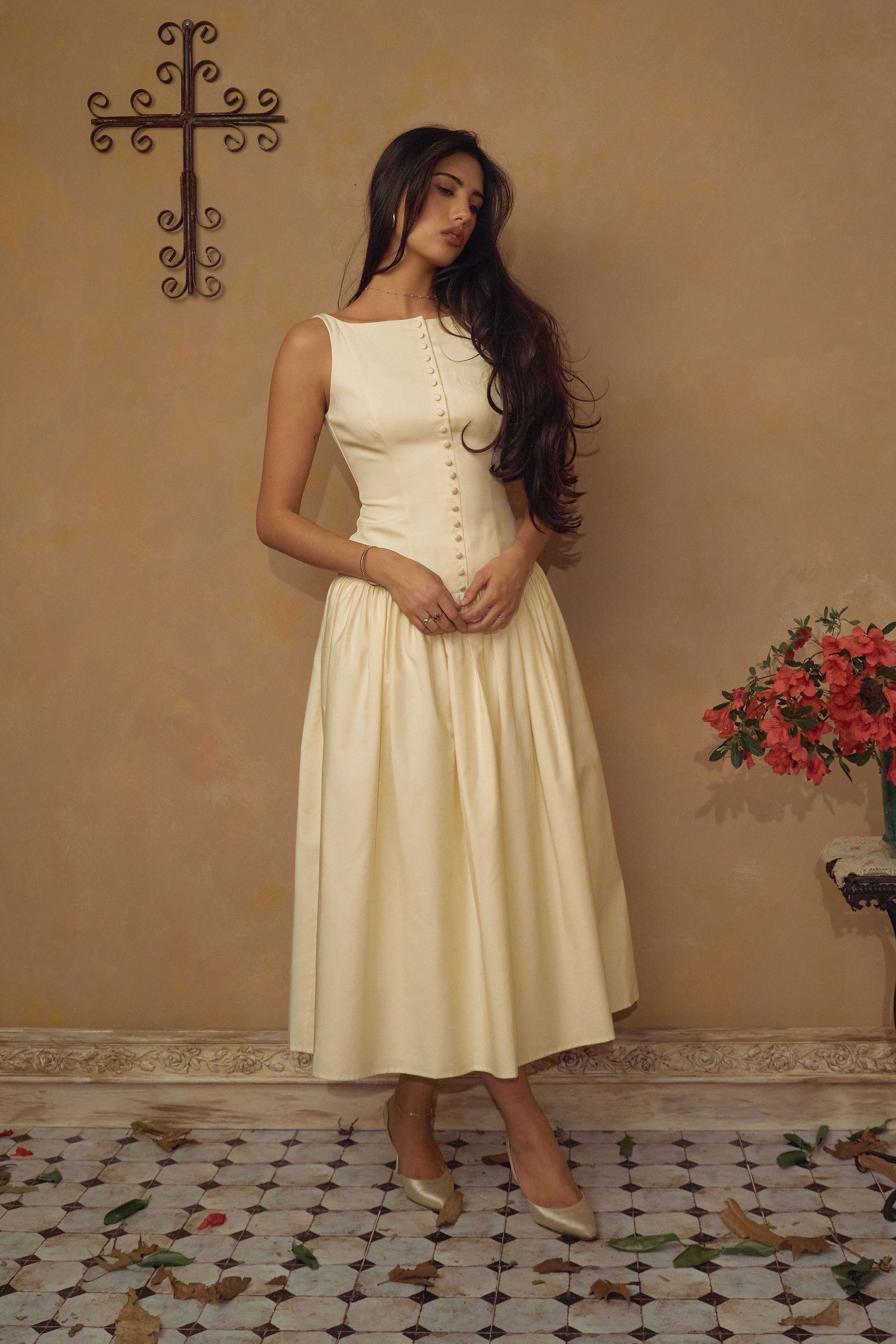 Kissing Booth Dress in Butter