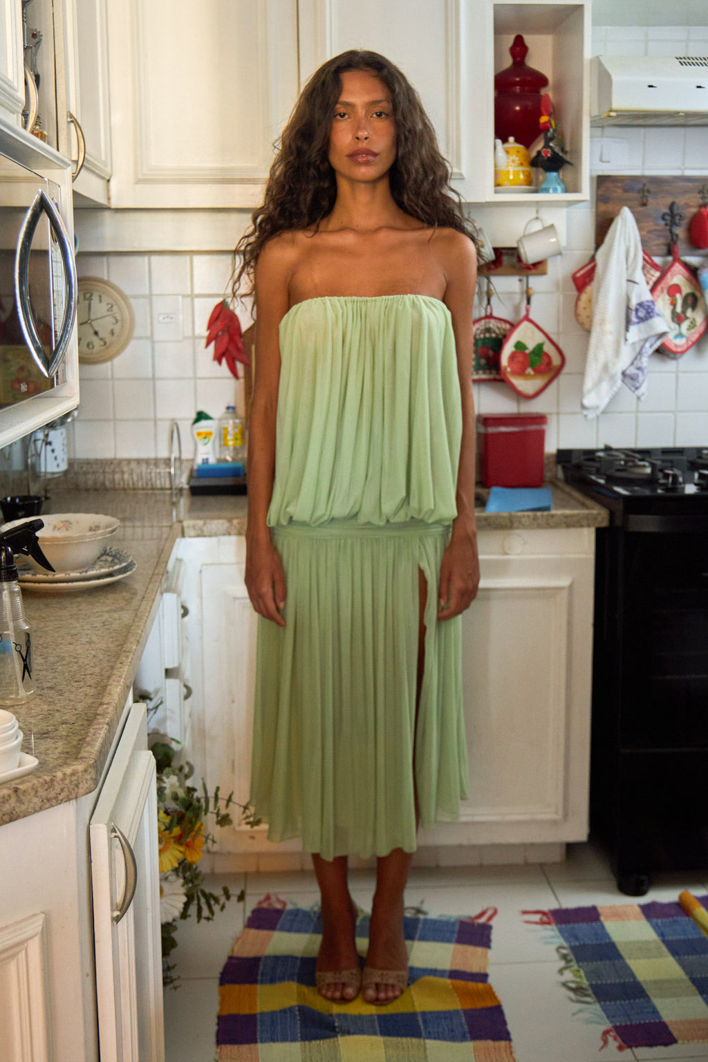 La Piscine Lady Length Dress in Pistachio