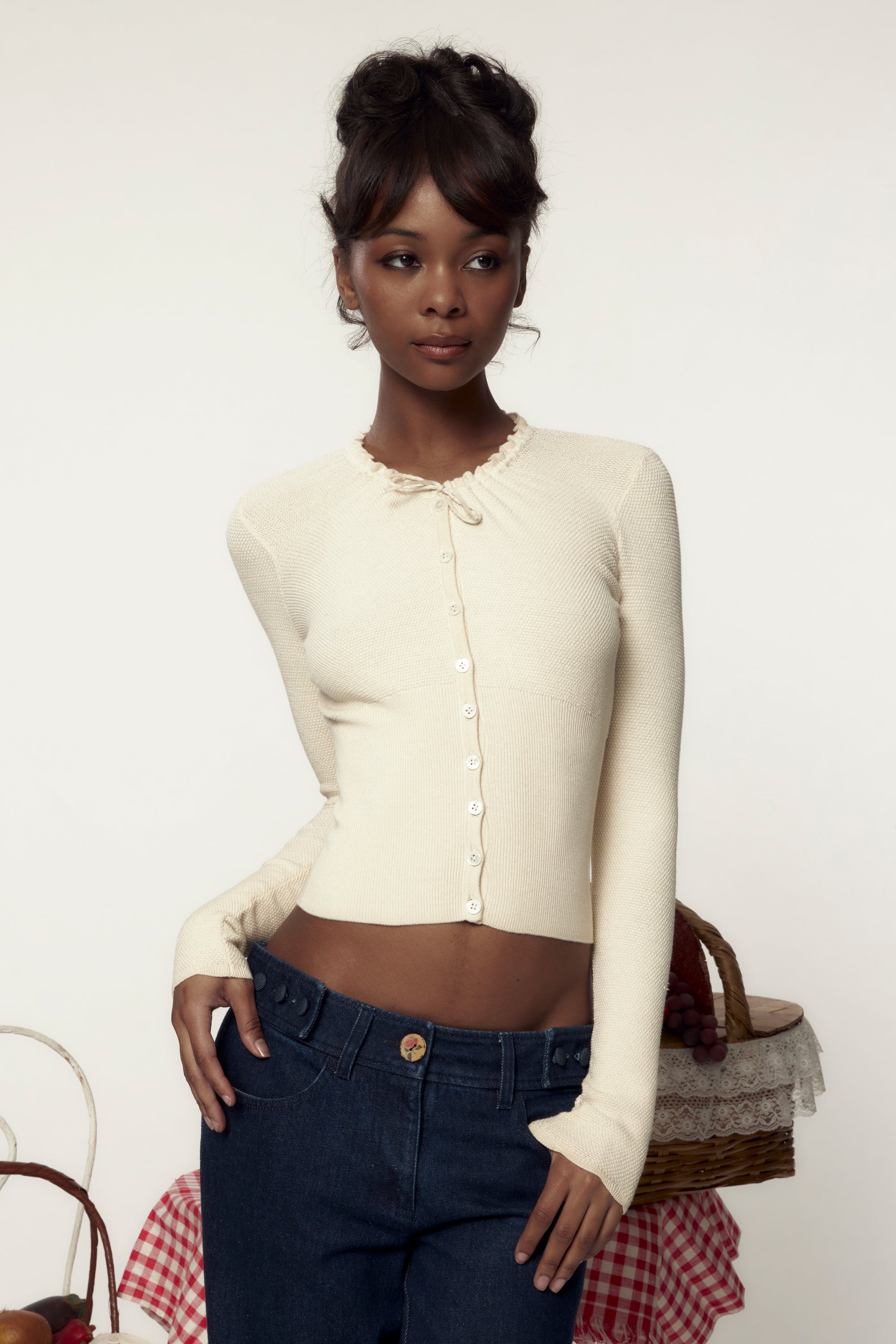 Drawstring Cardigan Leite - Mirror Palais