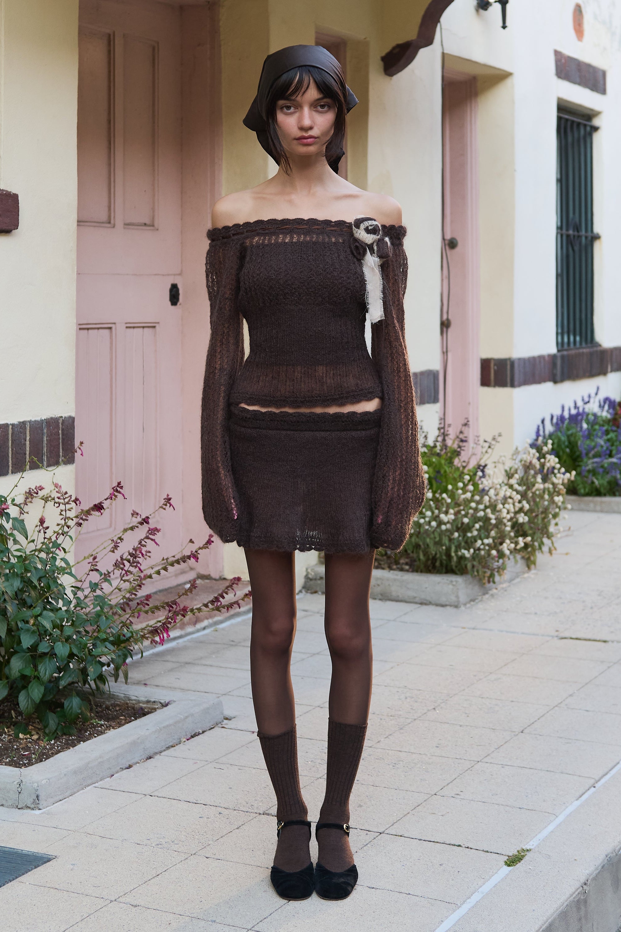 Little Lamb Knit Skirt in Chocolat Mirror Palais Little Lamb Knit Skirt in Chocolat Mirror Palais