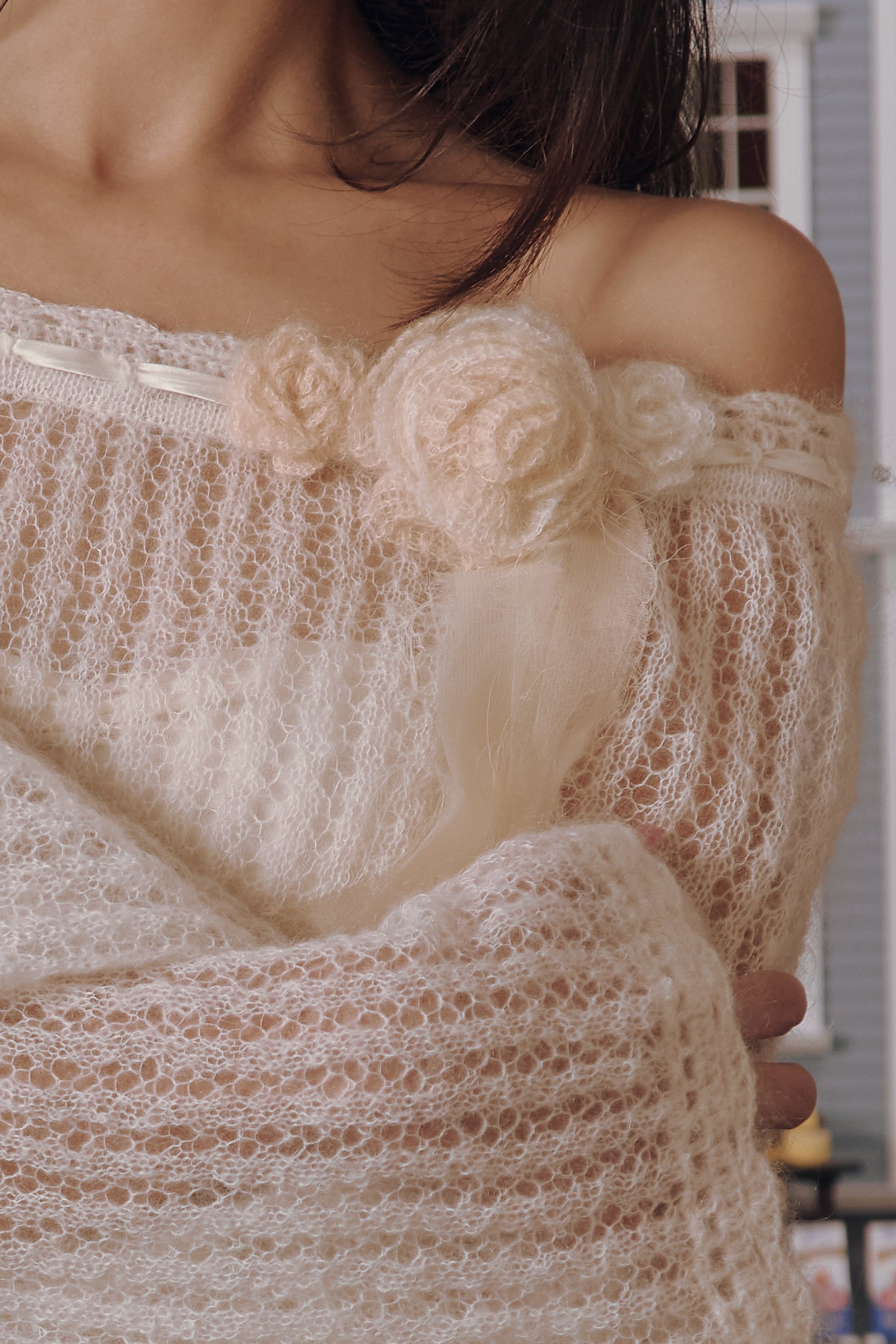 Little Lamb Knit Top in Crème