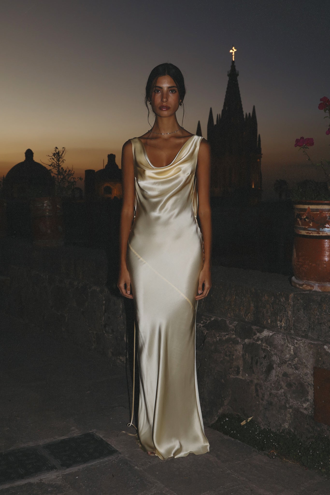 Plunging Back Cowl Dresses Mirror Palais Plunging Back Cowl Dresses Mirror Palais