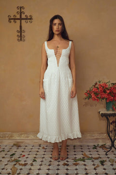 laubeblanc Pin-tuck Lace Mini Dress ⋈﻿ Pin-tuck Lace Mini Dress – L'AUBE BLANC