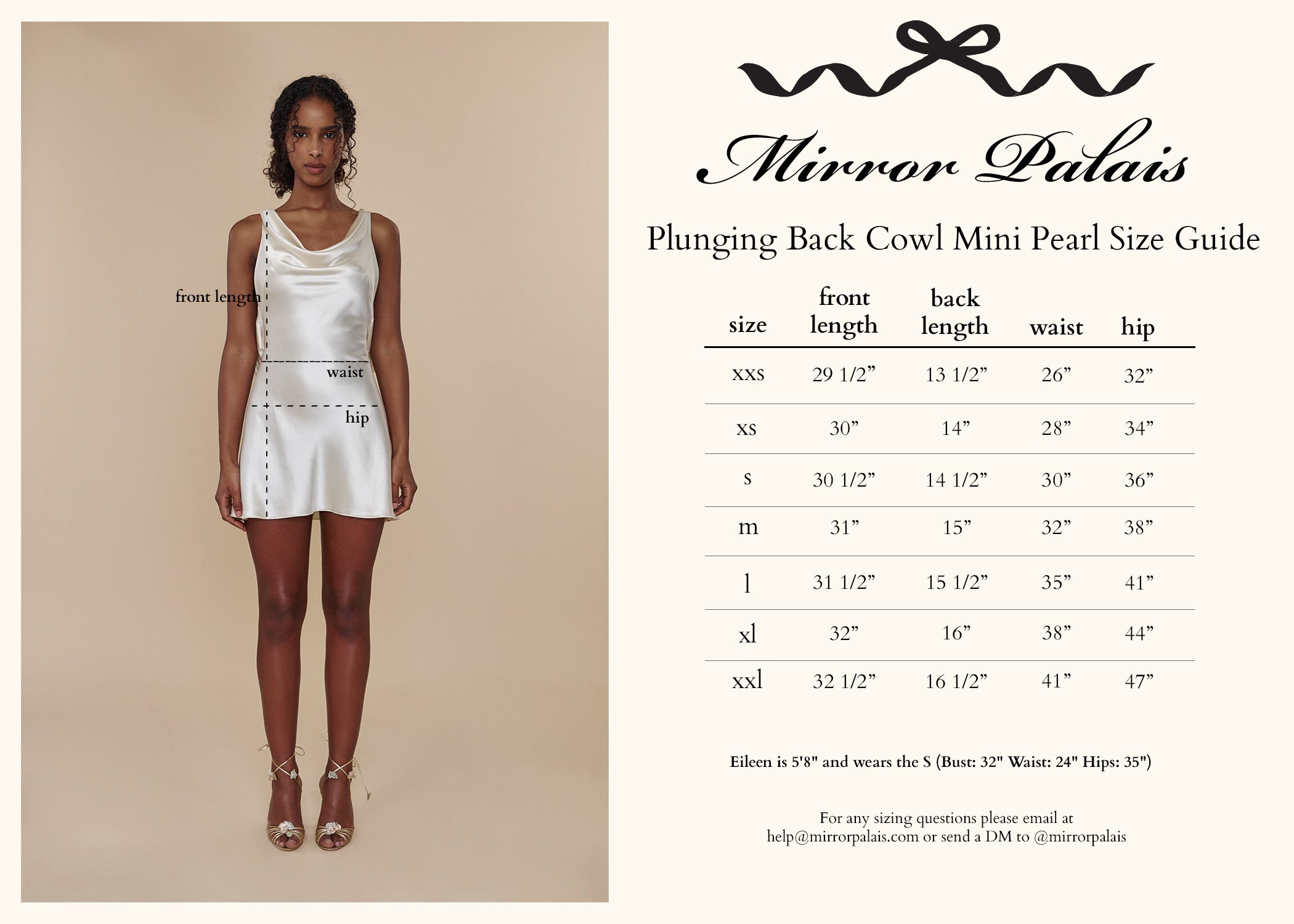 Plunging Back Cowl Mini Dress in Pearl