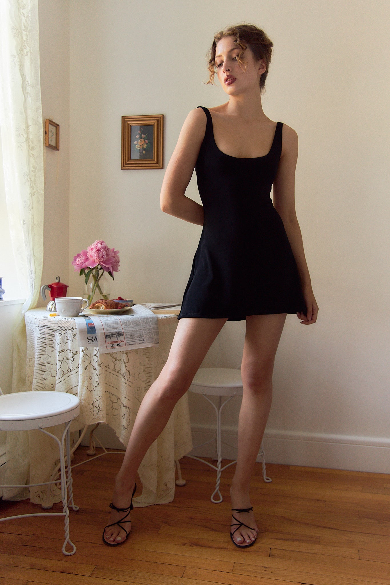 Lady Di A-Line Dress in Noir