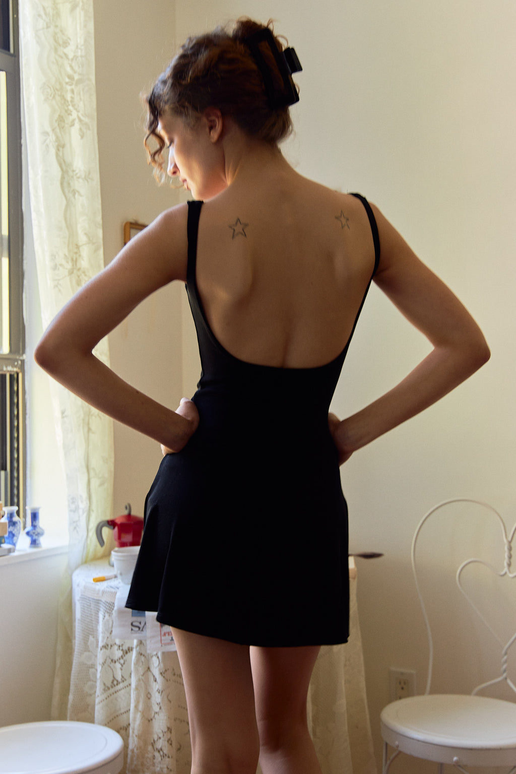 Lady Di A-Line Dress in Noir