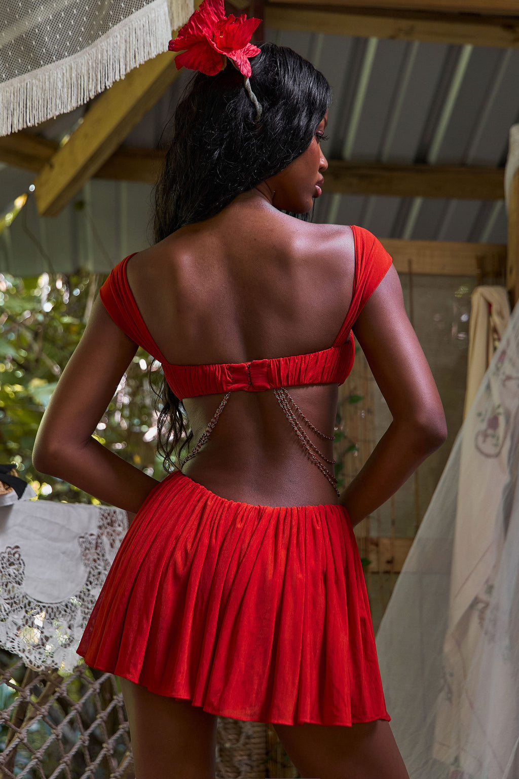 Salsa Roja Top & Mini Skirt Set