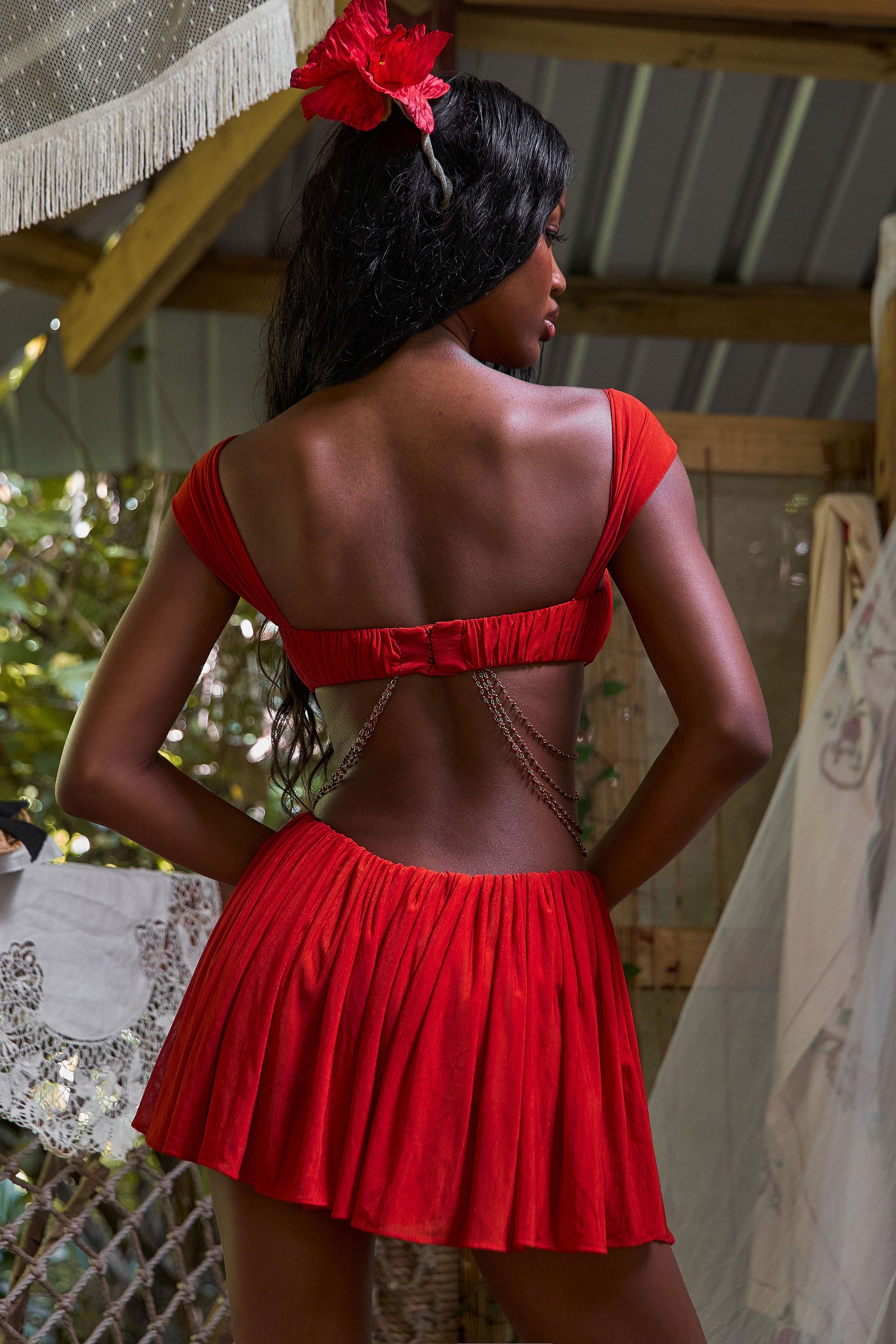 Salsa Roja Top & Mini Skirt Set