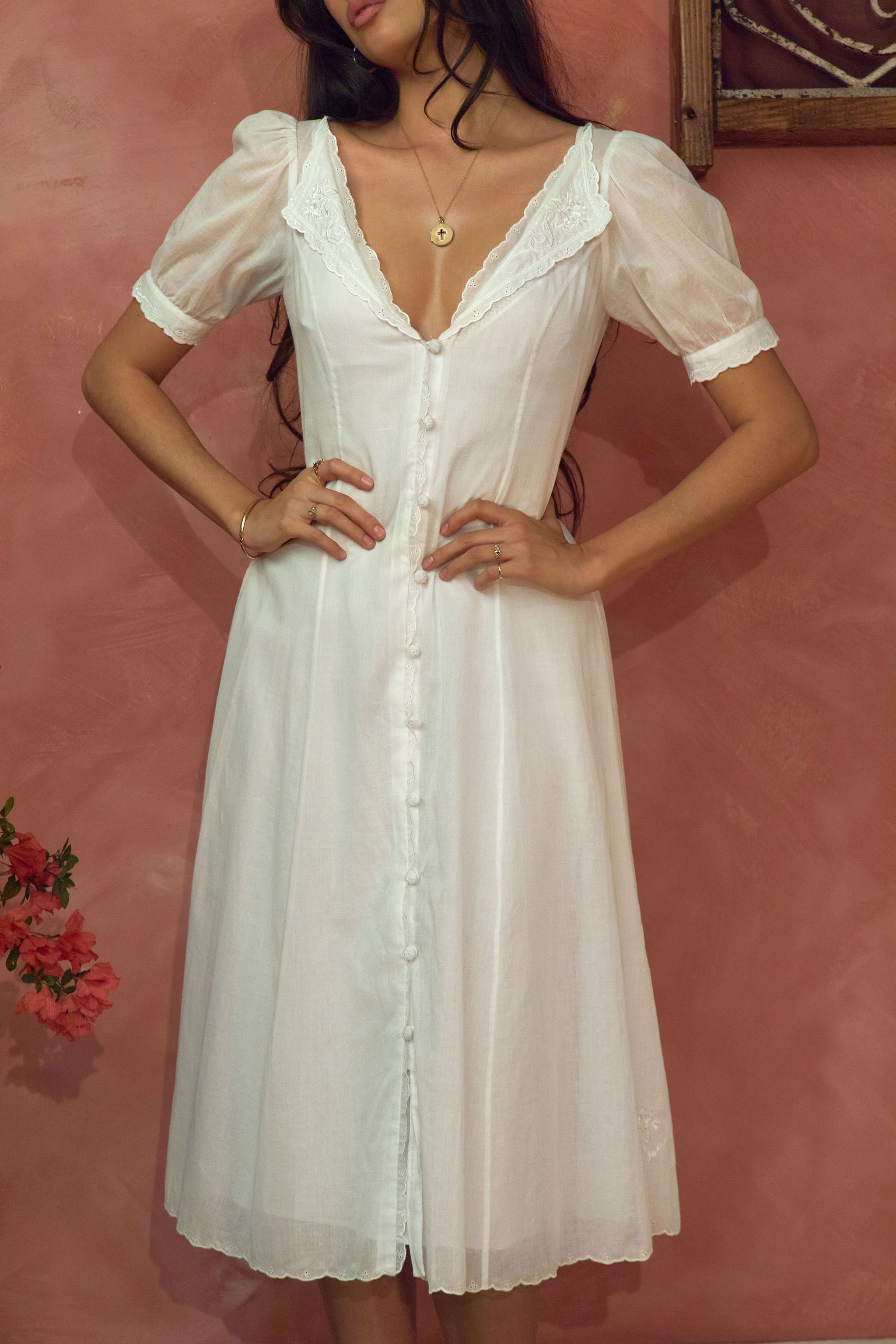 Tea For Two Dress in White Rose