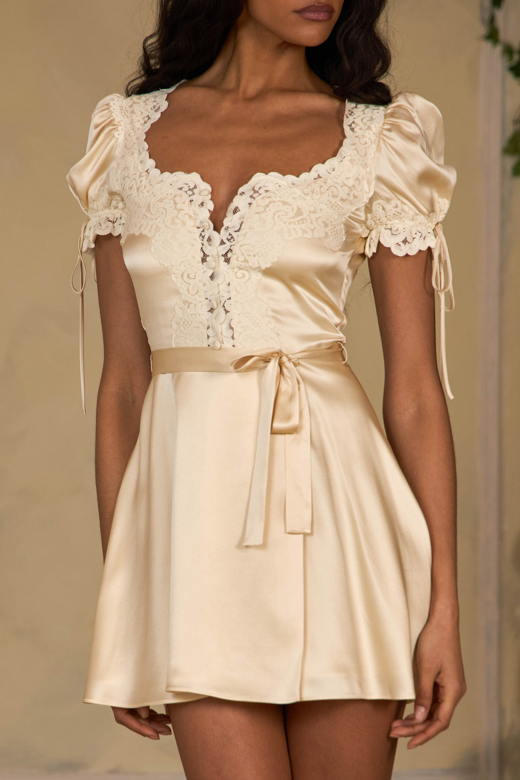 Unwrap Me Mini Dress in Butter