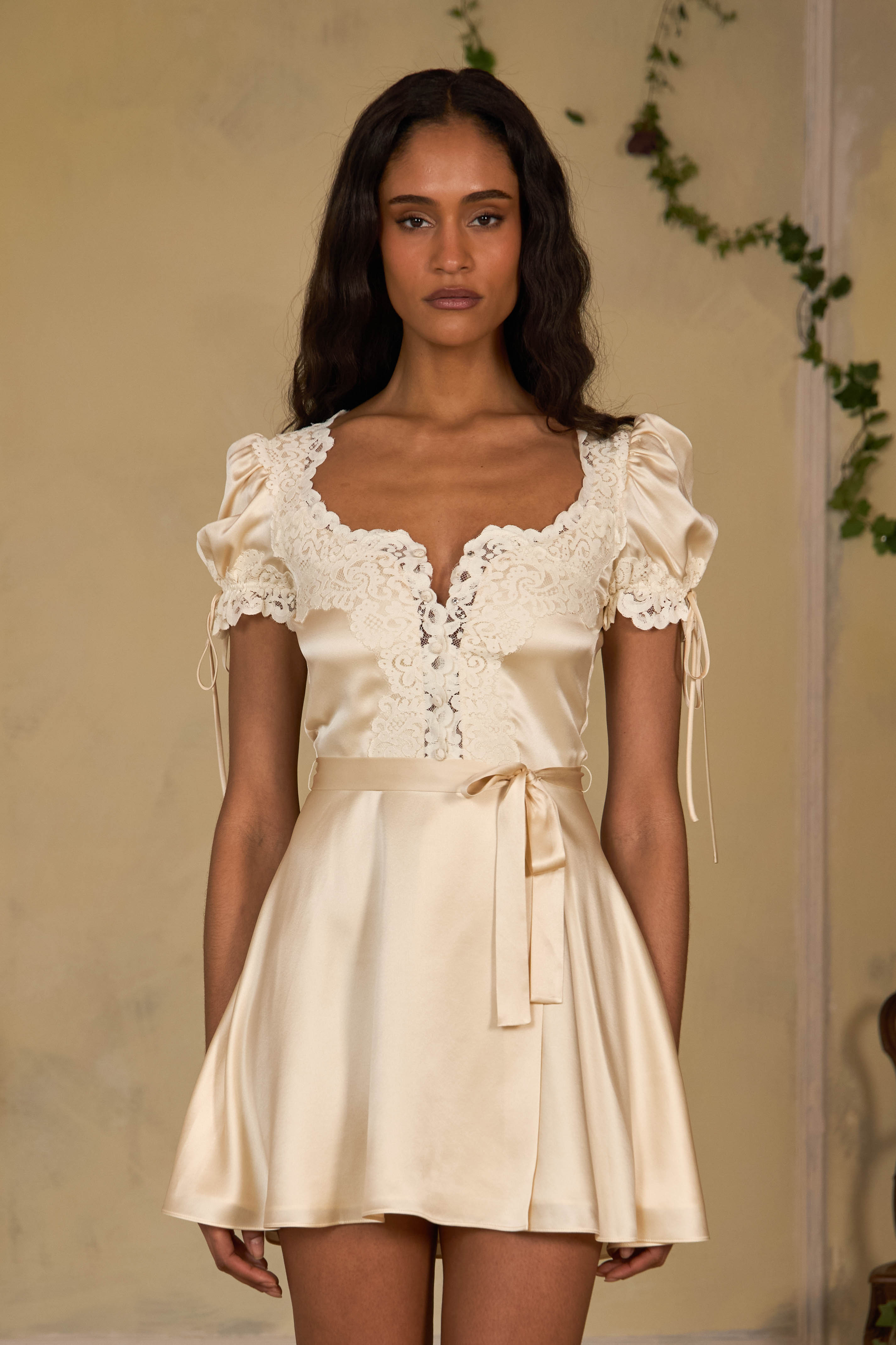 Unwrap Me Mini Dress in Butter