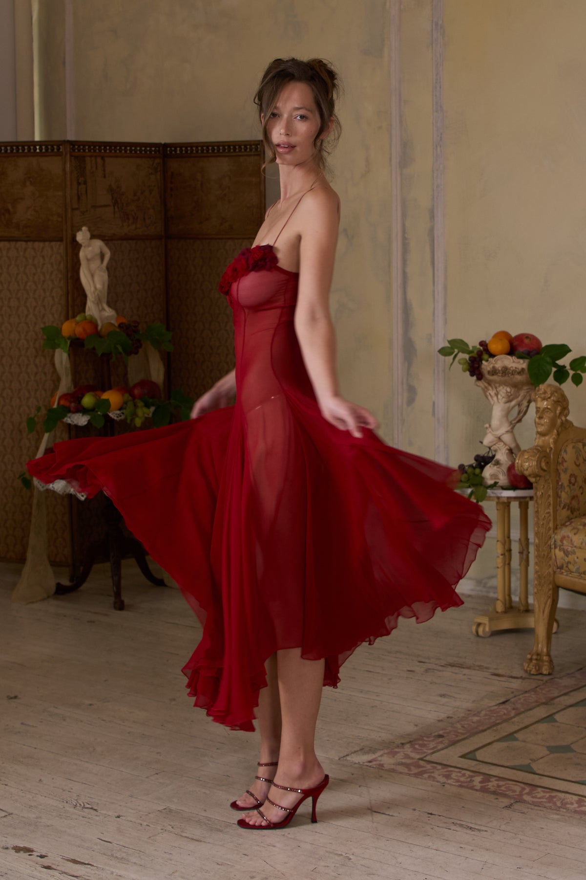 Valentina Dress in Scarlet
