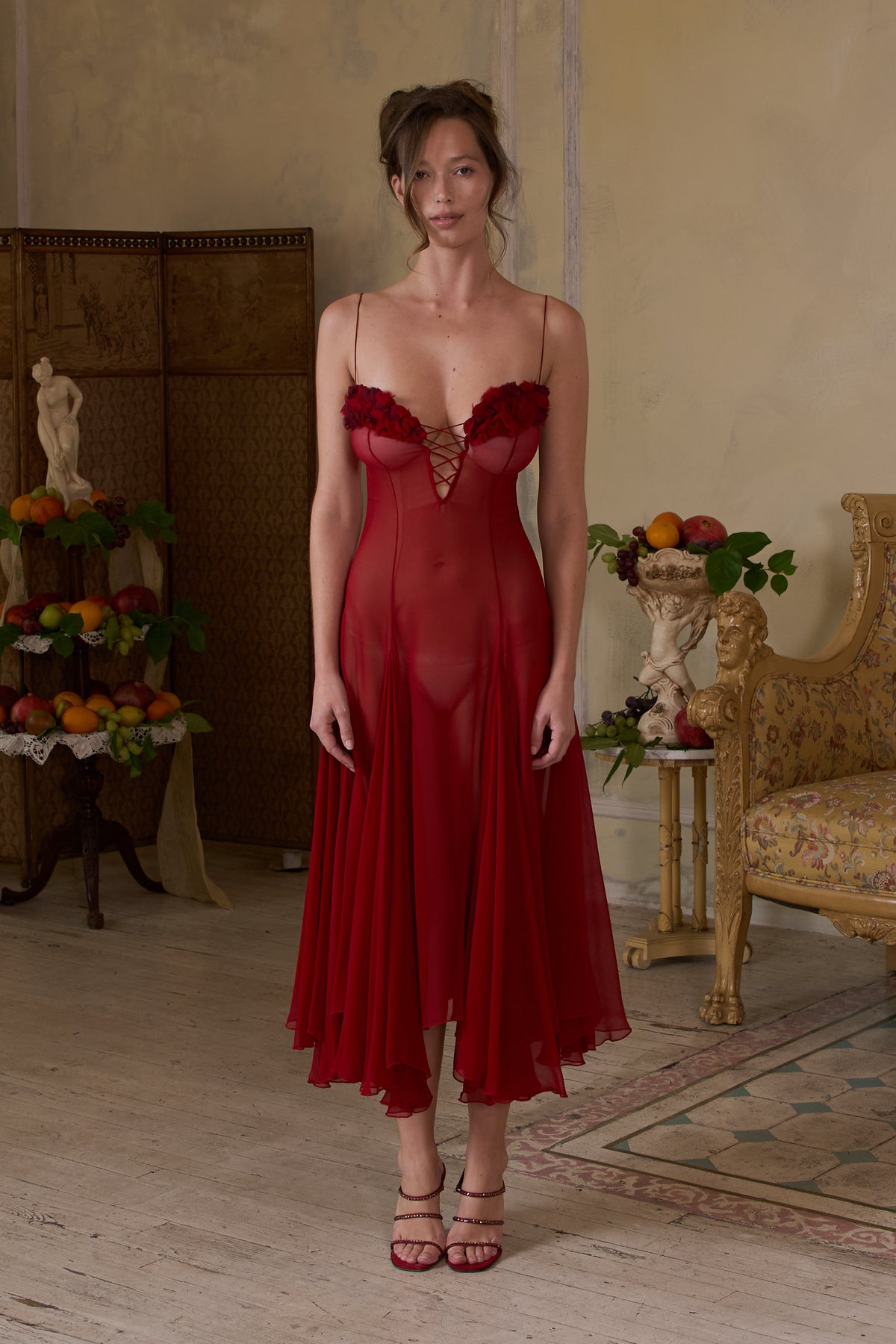 Valentina Dress in Scarlet