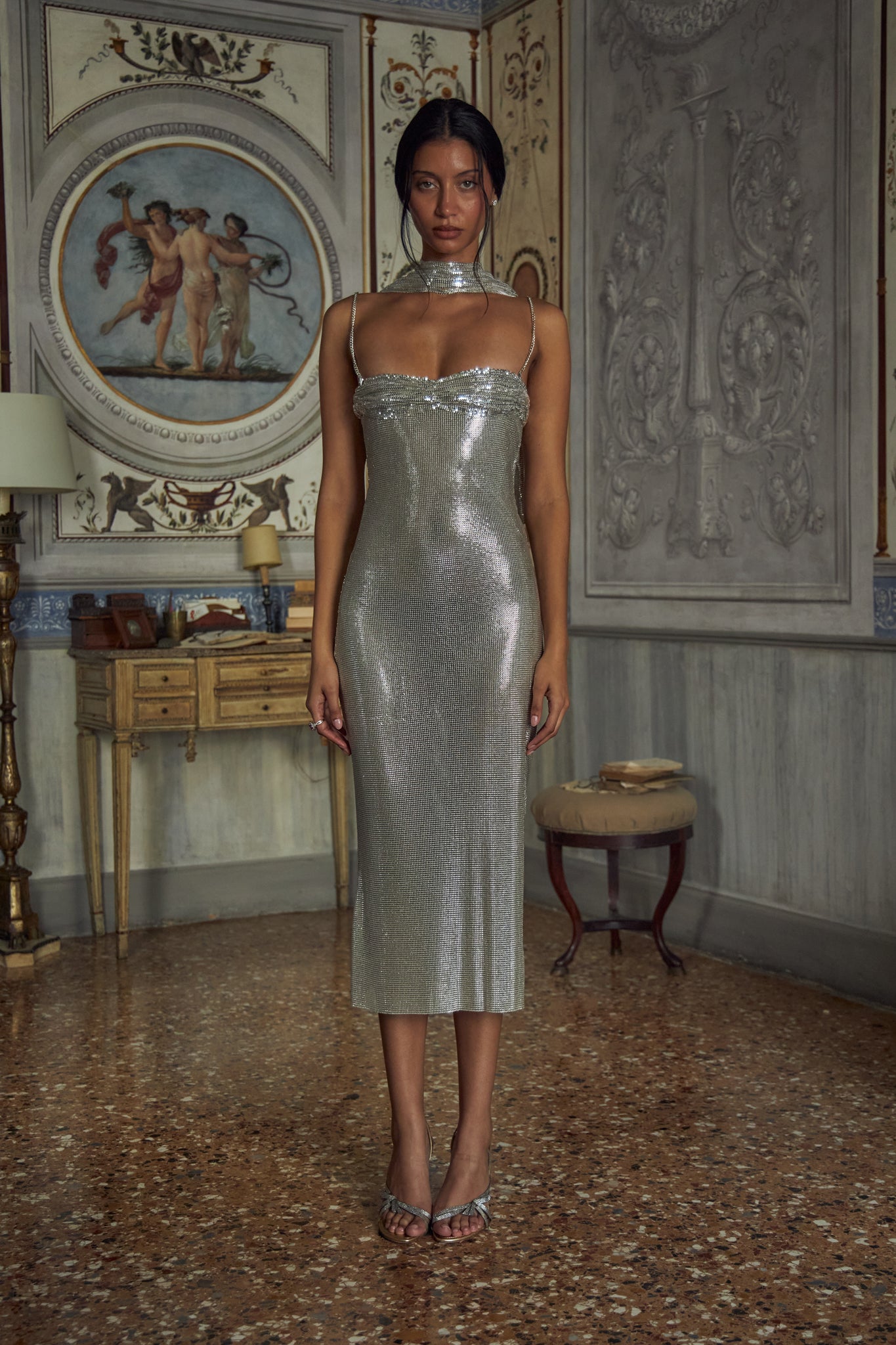 Andromeda Lady Length Dress Silver L (PREORDER) Andromeda Lady Length Dress Silver L (PREORDER)