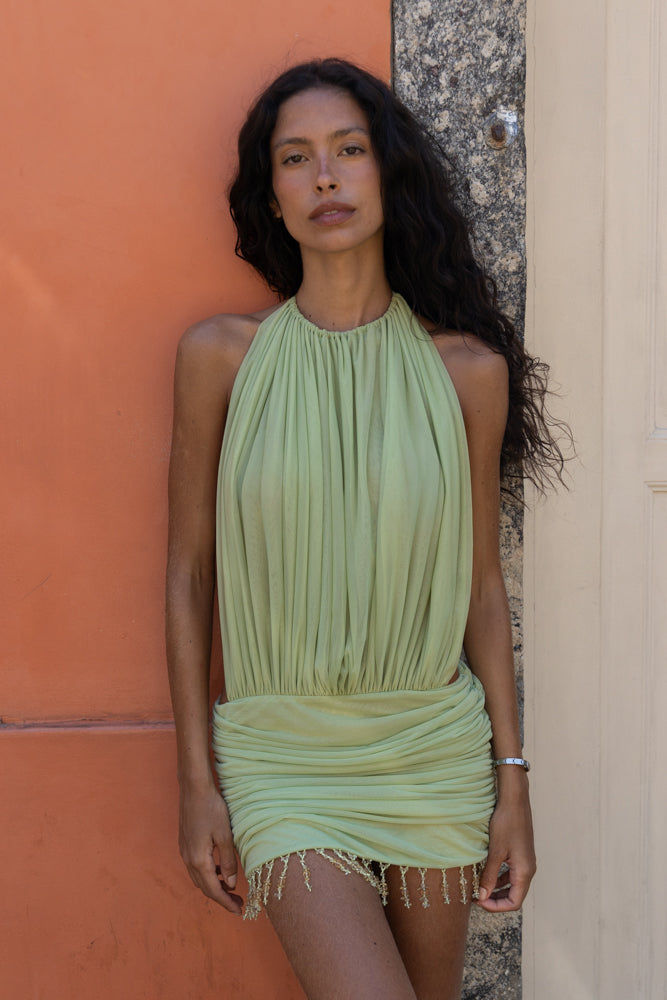 La Piscine Mini Dress in Pistachio
