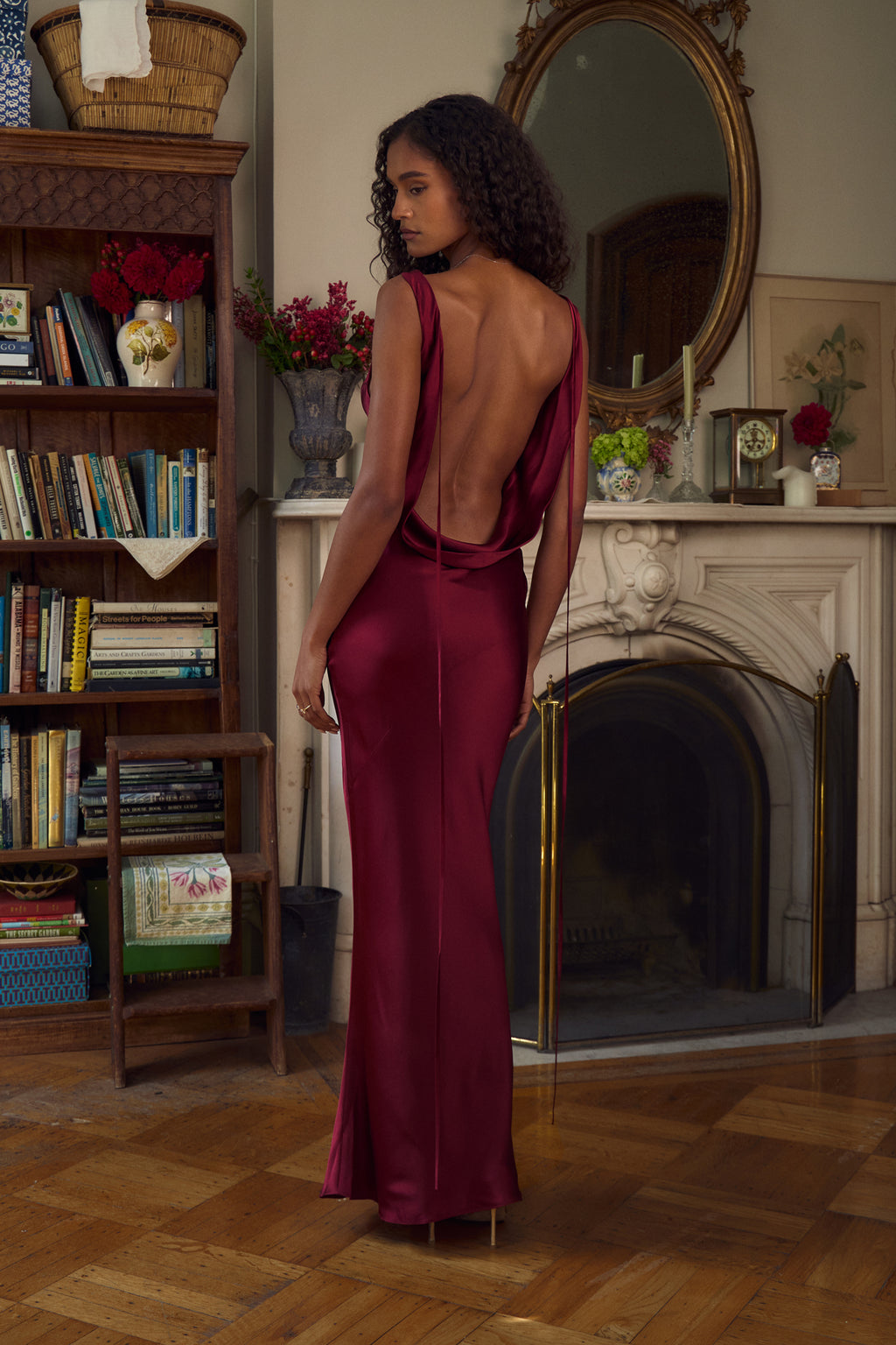Plunging Back Cowl Dress in Sangre XL(IN-STOCK) Plunging Back Cowl Dress in Sangre XL(IN-STOCK)