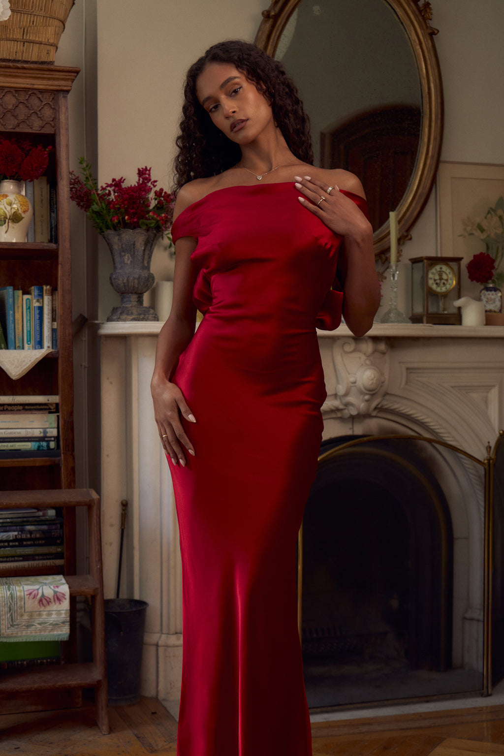 Plunging Back Cowl Dress in Scarlet XL (Made-To-Order) Plunging Back Cowl Dress in Scarlet XL (Made-To-Order)