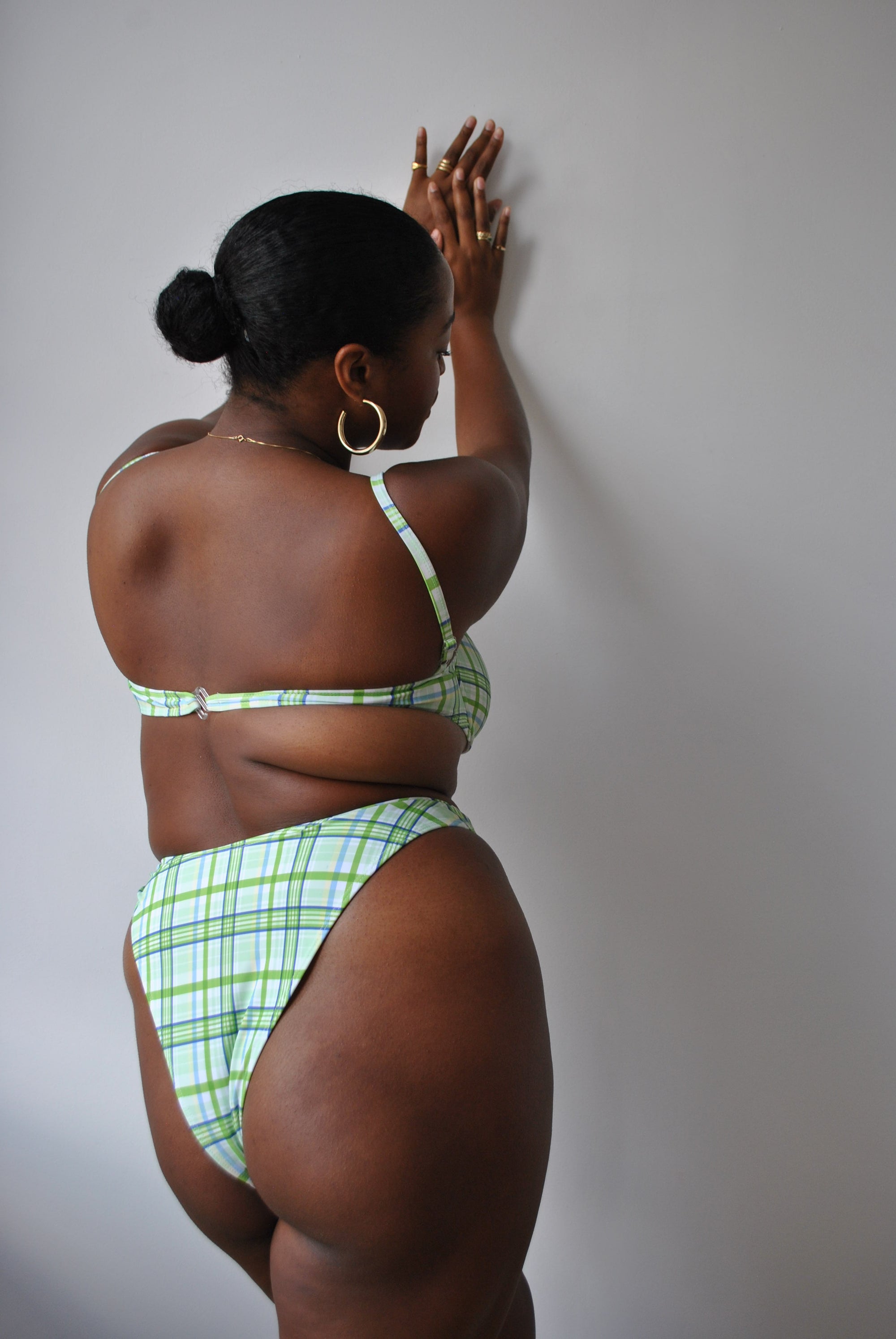 Green Plaid Bikini Bottom