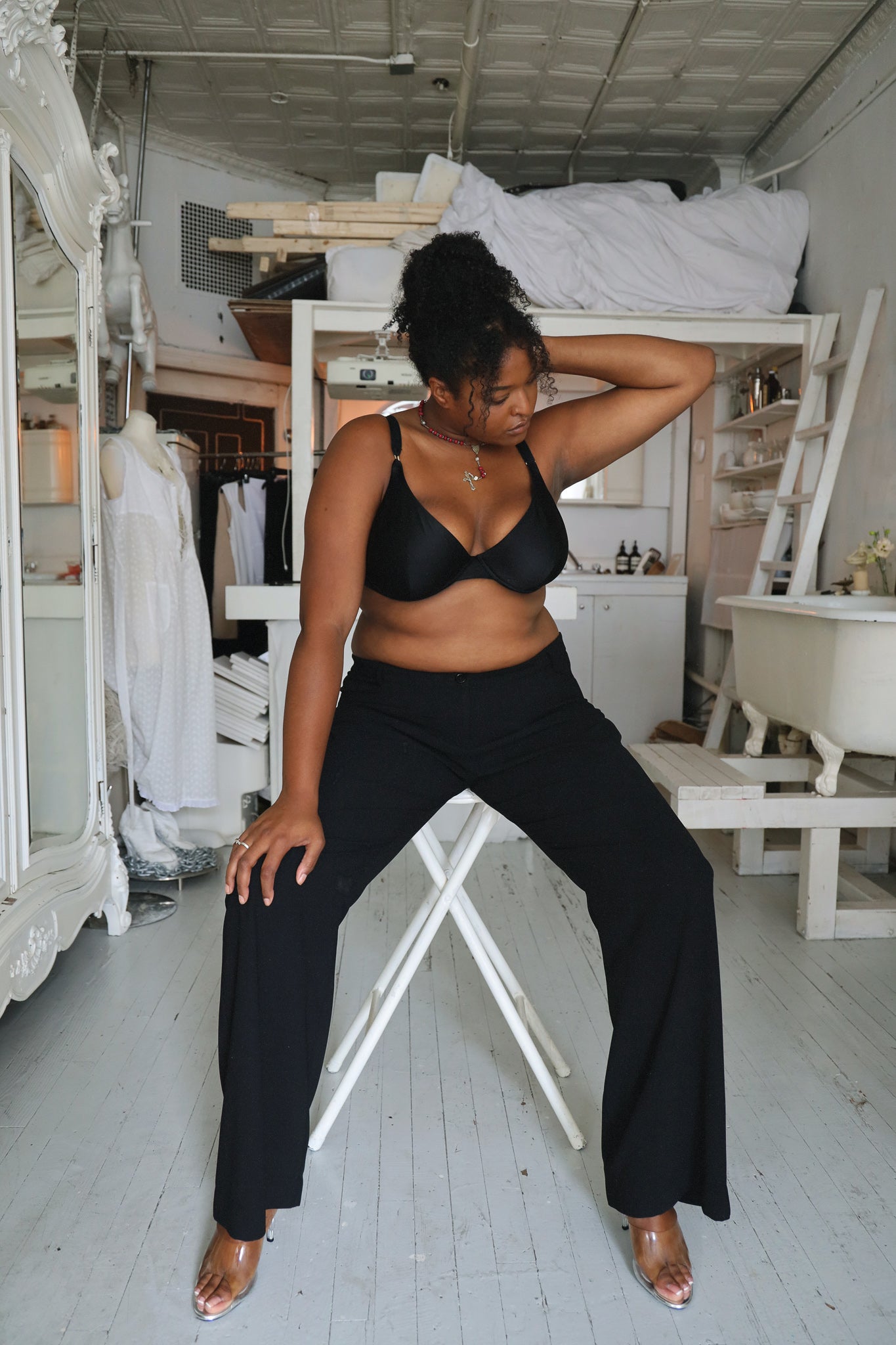 Mid Rise Cowboy Pant Black